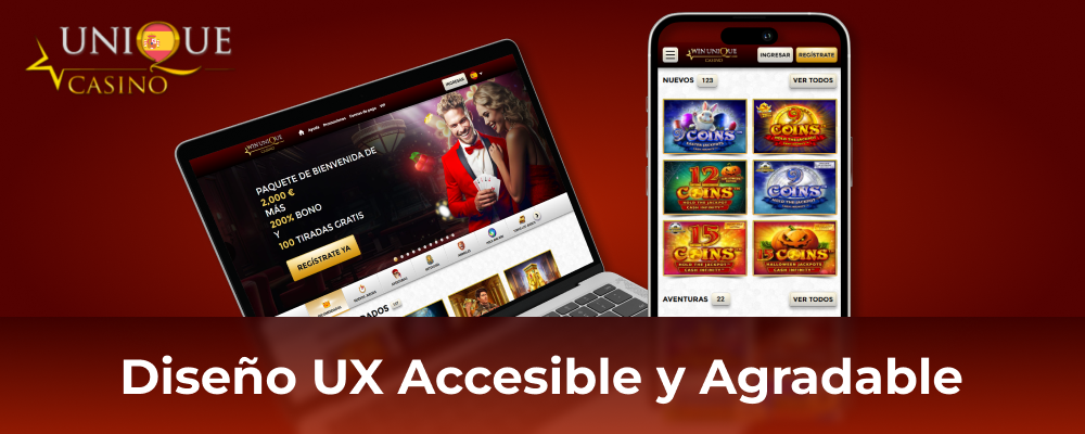 Diseño UX en Unique Casino