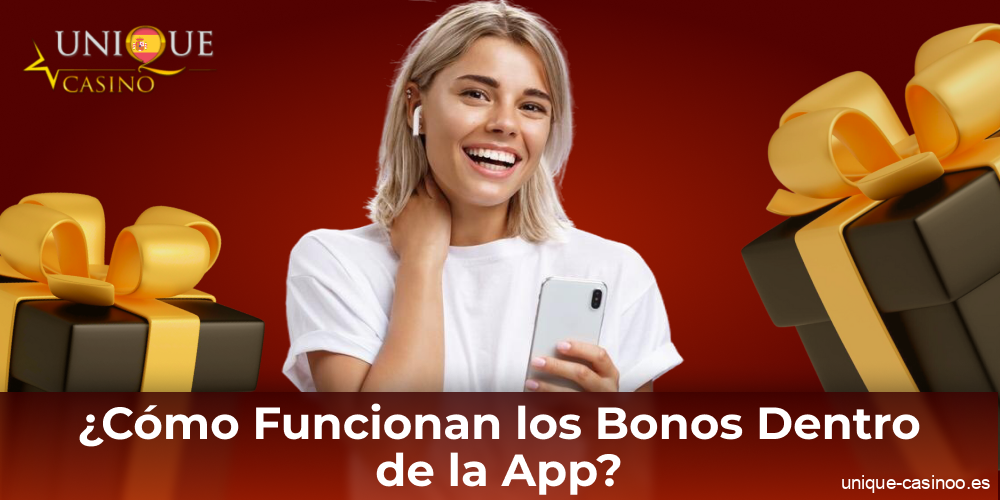Bonificaciones en la app móvil Unique Casino
