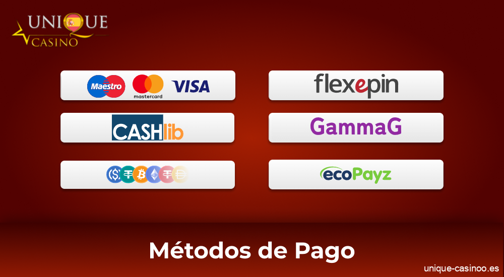 Métodos de pago Unique Casino en España