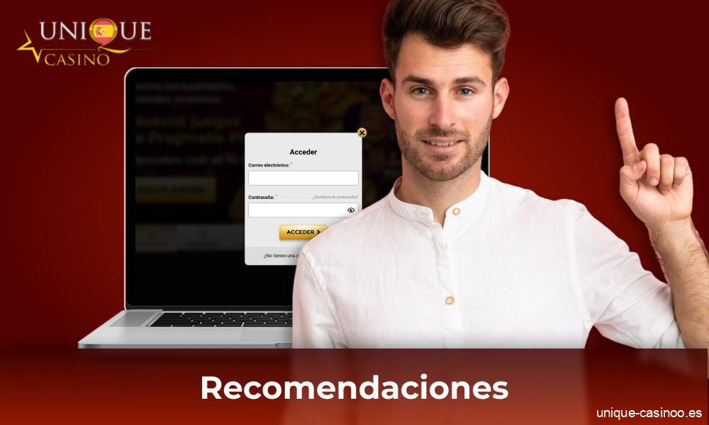 Recomendaciones de cuentas personales de Unique Casino para jugadores españoles