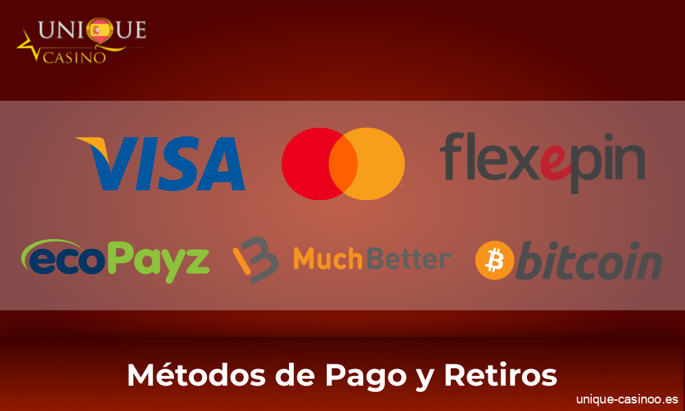 Métodos de pago en el Unique Casino de España