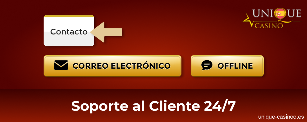 Una forma sencilla de ponerse en contacto con el equipo de asistencia de Unique Casino